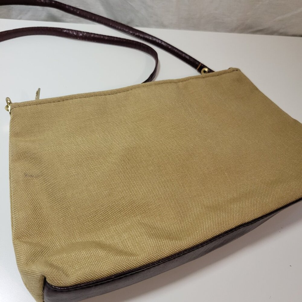 Vintage Julius Resnick Canvas Purse - Light and Dark Brown - Picture 7 of 11